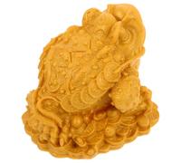 Homoyoyo Golden Toad Water Fountain Spouting Frog Statue Small Orange Resin Wealth Toad Tea Pet for Home Kitchen Pond Decoration with Water Flow Effect