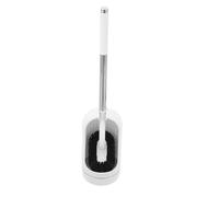 Homoyoyo Golf Head Toilet Brush with Holder Long Handle Deep Cleaning Bathroom Scrubber Curved Bristle Design for Dead Corners White Stripe Style Cleaning