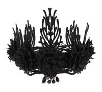 Homoyoyo Gothic Headband Halloween Royal Baroque Cloth Headpiece for Models | Vintage Black Accessory, Versatile Comfort for Costume Outfits, Music Videos and Professional Events