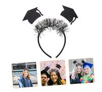 Homoyoyo Graduation Cap Headband Silver Star Party Headpiece Comfortable Elastic Hair Accessory for Adults Graduation Celebration Photo Prop