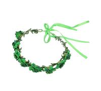 Homoyoyo Green Fabric Garland Headband for Women Patrick's Day Party Accessory with Lifelike Floral Details Fashionable Hairband for Festive Attire Realistic Green Floral Hair Accessory
