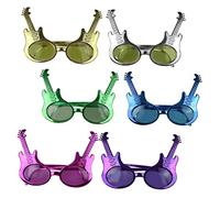 Homoyoyo Guitar Sunglasses 6pcs Retro Style Funny Eyewear Unisex Party Glasses - Irregular Rimless Design for 80s Disco - Summer Beach and Birthday Celebrations