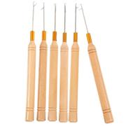 Homoyoyo Hair Crochet Hook Latch Hook 6 Pcs 0.5Mm Metal Dreadlock Crochet Needle for Interlocking Salon Dreadlock Tool for Locs Weaving Braid Craft