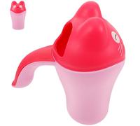 Homoyoyo Hair Cup Pink Shower Water Cup with Handle Lightweight Bath Wash Rinse for Eco-Friendly PP Material Cartoon Design