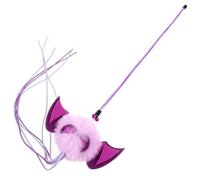 Homoyoyo Halloween Cat Teaser Wand for Cats and Kittens, Purple Tassel Teasing Stick with Cute Creature Design, Interactive Pet for Indoor Play and Exercise