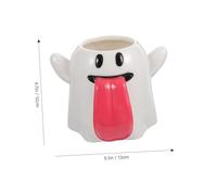 Homoyoyo Halloween Ceramic Ghost Shape Mug Small Cute Cartoon Drinking Cup for Party Easy Grip Handle Dishwasher Safe for Tea Enjoyment