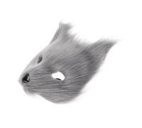 Homoyoyo Halloween Fox Mask Half Face Fluffy Animal Cosplay Unique Cartoon Costume Party Accessory for Men and Women