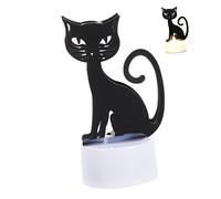 Homoyoyo Halloween LED Candle Lights Decor Flickering Flameless Lamps with Hollow Black Cat Design Battery Operated Halloween Party Favor and Portable for Indoor Outdoor Use