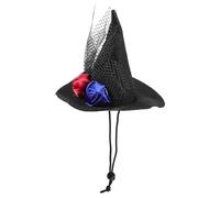 Homoyoyo Halloween Pet Hat for Cats and Dogs Black Lace Rose Pumpkin Smile Headwear Party Outfit Accessory for Festivals Photo Props and Daily Wear
