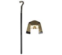 Homoyoyo Halloween Pharaoh Costume Set - 2pcs Egyptian Mask and Staff for Boys, Reusable Party Props for Holiday Dress-up and Cosplay