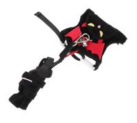 Homoyoyo Halloween Rabbit Harness Leash Set for Small Pets Breathable Wear Resistant Vest for Bunny Ferret Hamster and Cat Walking Safety Practical Animal Harness Kit in Dark Night Black