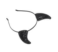 Homoyoyo Halloween Rhinestone Devil Horns Headband, Black Glitter Demon Horn Headpiece for Women, Halloween Cosplay Party Hair Accessory