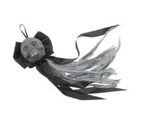 Homoyoyo Halloween Skull Bow Door Hanging Decoration Black Ribbon Gothic Style for Home Entryway Party Photography Prop Multipurpose Spooky Door Pendant