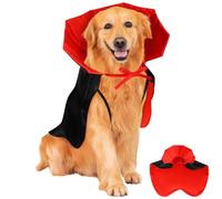 Homoyoyo Halloween Vampire Costume Cape in Black and Red Medium Dog Polyester Material, Washable and Easy to Put, for Festive Holiday Parties and Family Gatherings