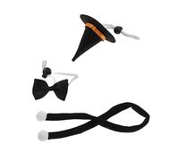 Homoyoyo Hamster Halloween Costume Set - Adorable Witch Hat - Bowtie & Scarf for Small Animals Like Guinea Pigs Chinchillas Hedgehogs & Lizards Perfect Dress Up for Spooky Season