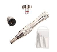 Homoyoyo Hand Drill Bit Set Manual Pin Vise Precision Aluminium Alloy Walnut Hole Puncher with 10 Spiral Drill Bits for DIY Woodworking and Crafting