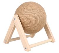 Homoyoyo Hand-made Sisal Cat Scratching Ball Medium Size with L-shaped Scratching Board for Indoor Cats and Kittens Pet Amusement Supplies