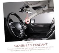 Homoyoyo Hand Woven Woolen Yarn Lily Valley Car Ornament Pendant Height Crochet Flower Decoration Birthday Christmas Valentine's Day Car Accessories