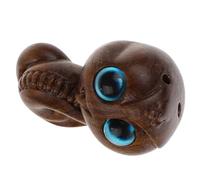 Homoyoyo Handcarved Snake Pendant Keychain Feng Shui Snake Statue Chinese Zodiac Animal Collectible Sandalwood Charm with Eyes Thoughtful for Prosperity and Wealth