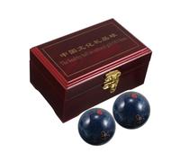 Homoyoyo Handmade Enamel Massage Balls for Hand Exercise and Stress Relief Traditional Cloisonne Design in Elegant Wooden Box Portable Health Tool for Elders and Friends Gift