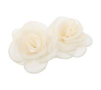 Homoyoyo Handmade Rose Shoe Clips Elegant for High Heels and Flats 2pcs | Alloy and Fabric Build, Toe Decoration for Office Dress Code, Bridal Shoes, Year-round Styling