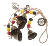 Homoyoyo Hanging Witch Bells Wind Chimes with Wooden Beads for Home Protection Anniversary and Memorial Decor Door and Window Charm Pagan Style Magical Garden Ornament