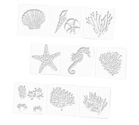 Homoyoyo Hawaiian Ocean Series Pet Painting Stencils Hollow Out Sea Animal Art Templates for Reusable Crafts Stencils with Smooth Edges for DIY Home Decor