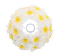 Homoyoyo Hawaiian Style E27 Plumeria Fabric Lampshade 3D Soft Flower Art Bedside Table Lamp Shade White Floral Bell Cover for Ceiling Pendant Lighting and Home Decor