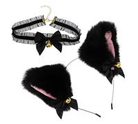 Homoyoyo Headband Collar Set Cat Hairband Cat Collars with Fancy Hello Halloween 5cm Plush Fabric