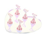 Homoyoyo Heart Shaped Acrylic Nail Practice Stand with Pink Tips Versatile Display Rack for Skill Development Nail Art Techniques for Home and Salon Use