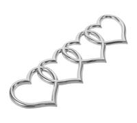 Homoyoyo Heart Shaped Car Sticker Silver Abs 3d Love Heart Rear Trunk Emblem Replacement Badge Decal Easy to Install Car Exterior Decoration for Tail Label