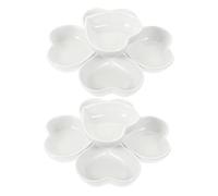 Homoyoyo Heart Shaped Ceramic Dip Bowls Small Sauce Cups Porcelain Condiment Dishes White for Kitchen Dining 10pcs Set Side Serving Plates for Restaurant Home