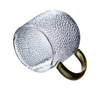 Homoyoyo Heat-Resistant Hammered Glass Tea Cup with Handle 201-300Ml Japanese Style Glass Tea Mug for Coffee Drinkware