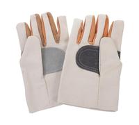Homoyoyo Heavy Duty Cowhide Leather Welding Gloves Double Canvas Outdoor Protective Gear for Camping Heat Resistant Durable Work Gloves for DIY and Repairs Random Color