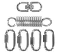 Homoyoyo Heavy-duty Metal Swing Spring Kit for Outdoor Hammock Chairs and Hanging Accessories Stainless Steel Suspension Set with Secure Hooks Anti-twist Design for Smooth Rotation and