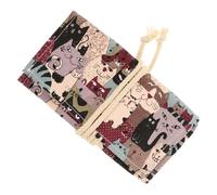 Homoyoyo High-Capacity Canvas Colored Pencil Case with Chic Cat Pattern Gel Pen Storage Bag for Students Artists Travel and School Organization