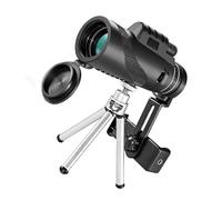 Homoyoyo High Magnification 80X100 Monocular Telescope with Phone Holder and Silver Aluminum Tripod, Portable Outdoor Night Vision Monocular for Bird Watching and Travel