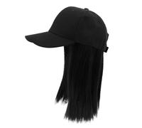 Homoyoyo High Temperature Fiber Straight Wig Hat with Cap for Women Fashionable Fake Hair Hat Comfortable Breathable Makeup Supply for Quick Hairstyle Transformation