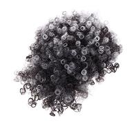 Homoyoyo High Volume Curly Ponytail Wig with Bangs Grey Synthetic Drawstring Hairpiece for Women Party Costume Afro Curly Halloween Wigs