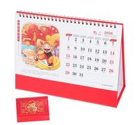 Homoyoyo Horse Year Desk Flip Calendar Tear Off Daily Scheduler with Elegant Red Chinese Style Design for Home Office Practical for Chinese Year