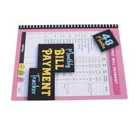 Homoyoyo Household Budget Book Budget Planner Notebook, Paper Monthly Bill Payment Tracker Notebook, 1 Book, Pink, Monthly Financial Summary, Comprehensive Bill Tracking