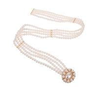 Homoyoyo Imitation Pearl Waist Chain for Brides Elegant Dress Belt Belly Chain Jewelry for Women Comfortable Fit for Various Dress Styles Wedding Accessory and present Choice