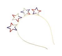 Homoyoyo Independence Day Star Headband with Alloy Rhinestone Pentagram Design Stylish Hair Band for Women Non Slip Fit Party Accessory for July Celebration and Costume Events
