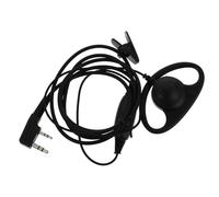 Homoyoyo Intercom Earpiece Headset Pu Material Black Dual-hole Design Hands Free Private Conversation Wire Length 130cm Suitable for Mountain Fields and Warehouses