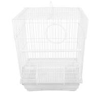 Homoyoyo Iron Art Bird Cage Portable Small Parrot Carrier Cage with Wire Frame White for Travel and Home Use, Lightweight Handheld Bird Carrier Suitable for Canaries and Finches