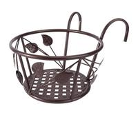 Homoyoyo Iron Hanging Flowerpot Shelf with Two Sturdy Hooks, Easy to Mount on Balcony Railing, Stylish Plant Holder for Porch Or Office, Suitable for Flowerpots and Green Radish