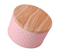 Homoyoyo Iron Pink Bakery Dessert Snacks Storage Box Lid, Round Food-grade Metal Container for Children's Candy and Baked Goods, Suitable for Kitchen and Packaging