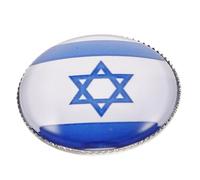 Homoyoyo Israel Time Gem Brooch Pin 25mm Creative Crystal Glass Metal Lapel Badge with Present Box Unique Design Multifunctional Symbolic Flag for Clothing and Scarves Collecting Or