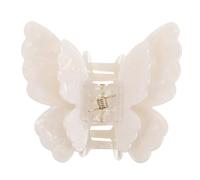 Homoyoyo Ivory White Butterfly Claw Clips Small Non-slip Hair Jaw Clamps for Women Versatile Half-up Styling Accessories Compact Portable Decorative Hairpins