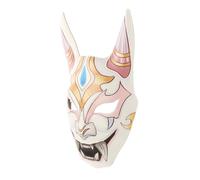 Homoyoyo Japanese Demon Hannya Mask White Painted Halloween Horror Mask for Men Women Devil Cosplay Accessory with Detailed Craftsmanship Scary Traditional Japanese Style for Masquerade